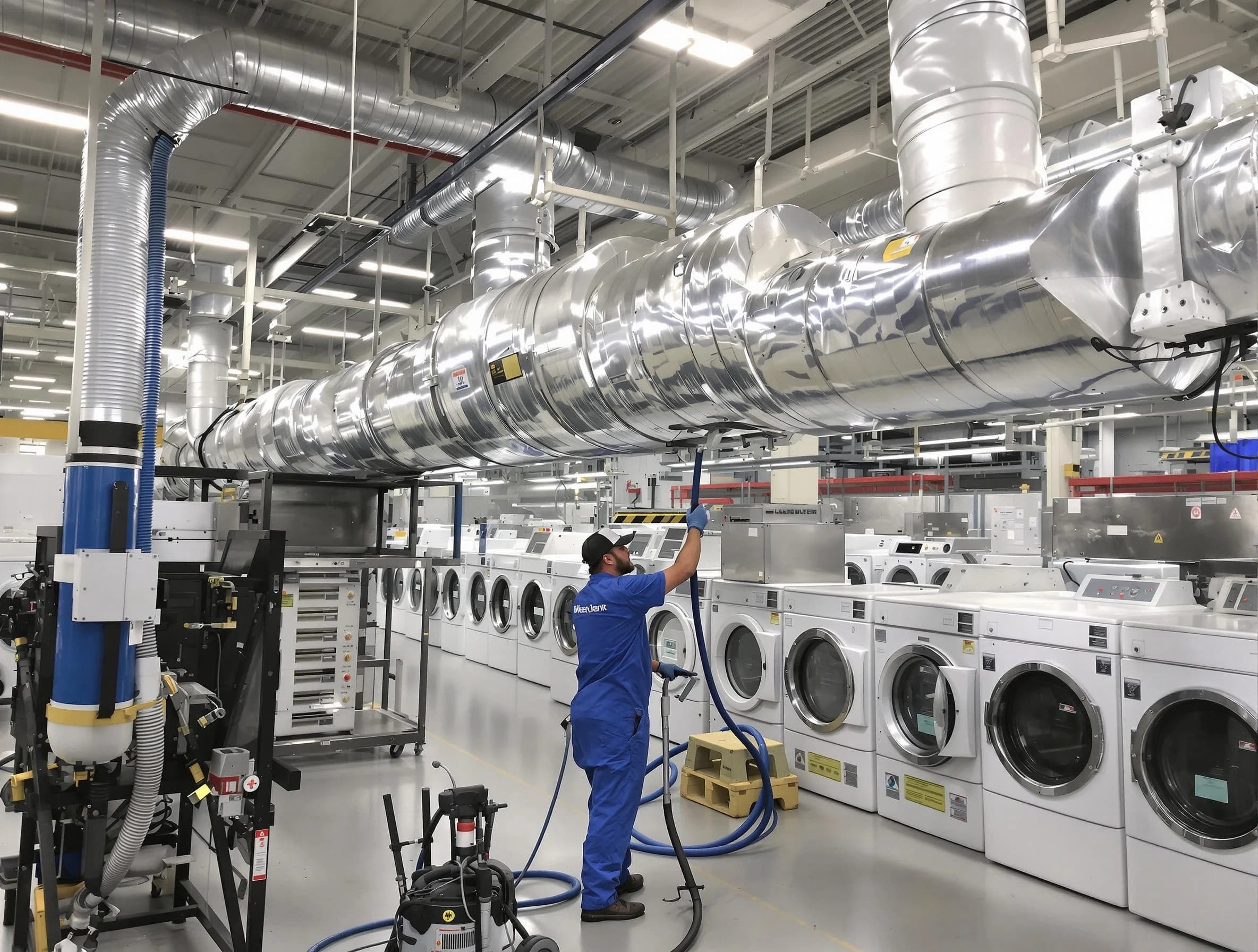 Morrow Dryer Vent Cleaning team performing heavy-duty industrial dryer vent cleaning in Morrow