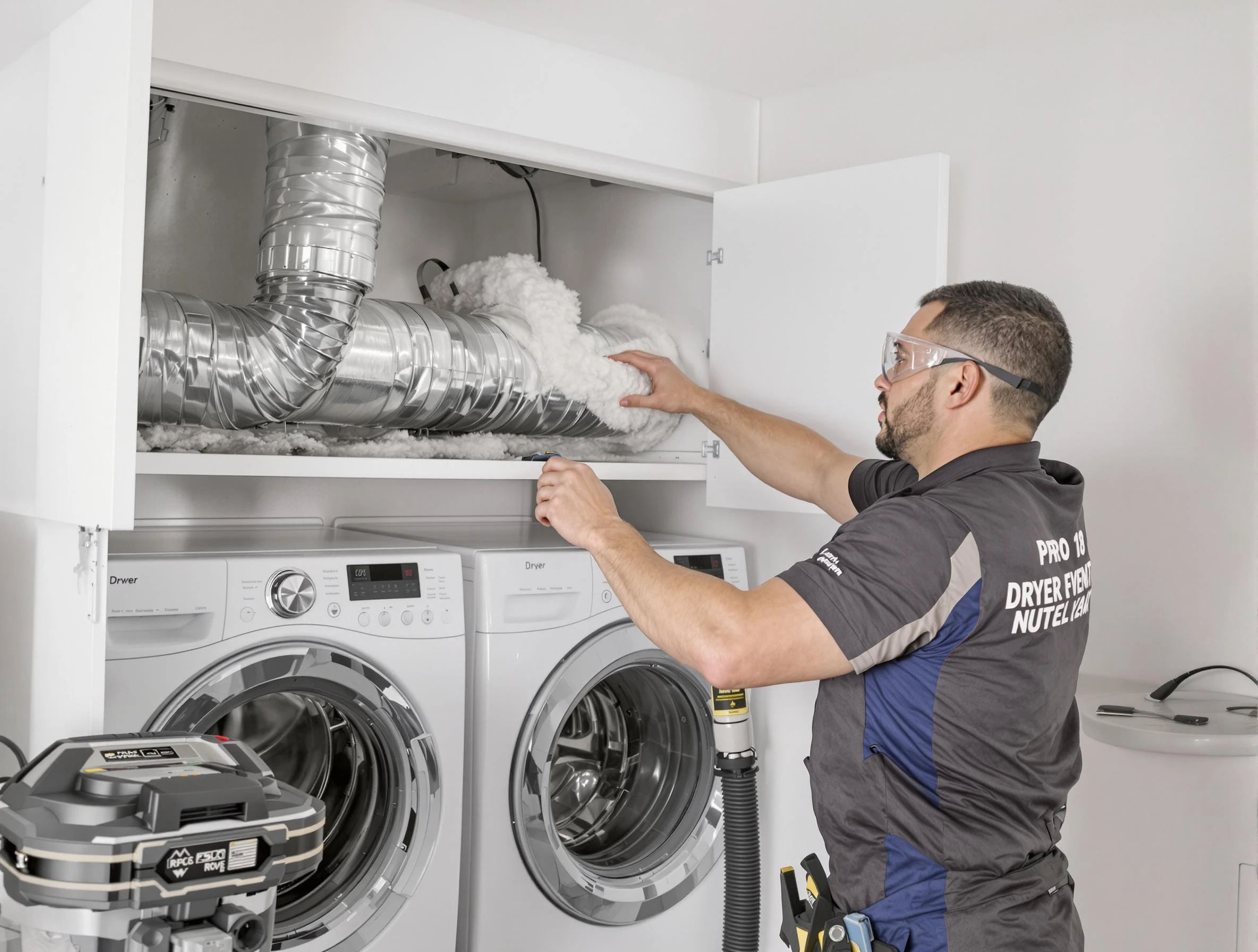 Morrow Dryer Vent Cleaning certified technician performing specialized gas dryer vent cleaning in Morrow